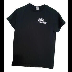 Gilden Men's Black T-Shirt MMI Marine Mechanics Insstitute Boat Logo Small